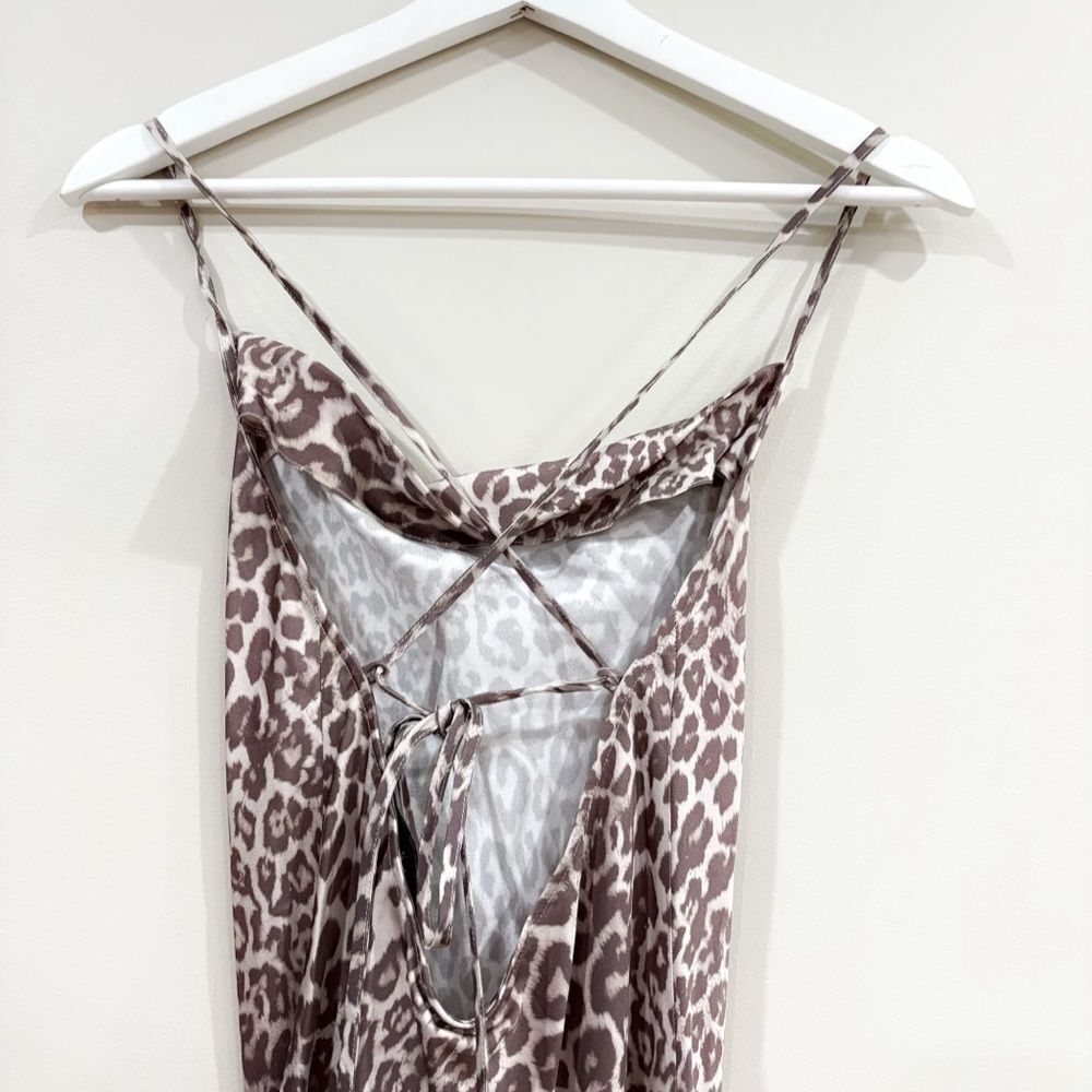 NWOT & Other Stories Leopard Slip Maxi Dress US 4 – Viscose Cowl Neck Satin Look - Picture 4 of 12